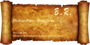 Butscher Regina névjegykártya